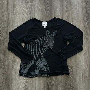 Vintage Made in USA Everette Bleu Black Top